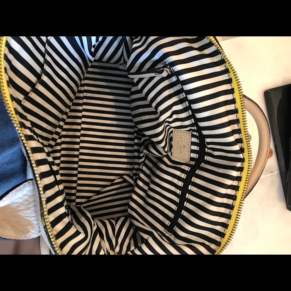 Kate Spade beige and yellow satchel handbag - Picture 4 of 6